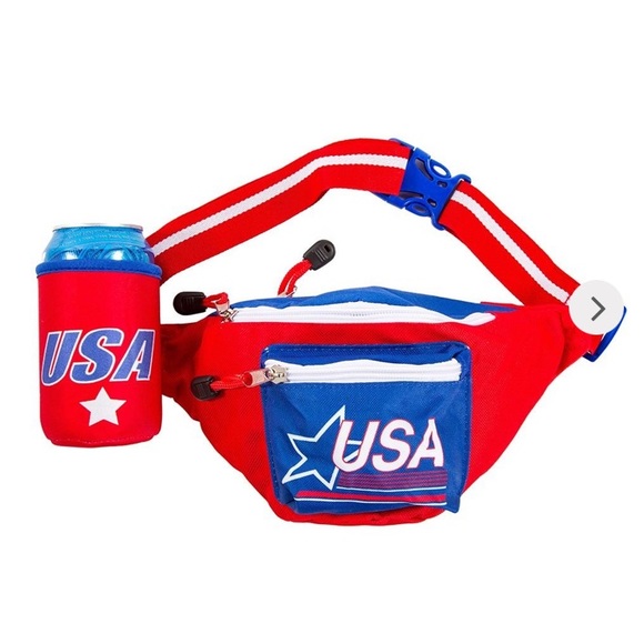 Tipsy Elves Handbags - Tipsy Elves | Red USA Fanny Pack w/ Drink Holder